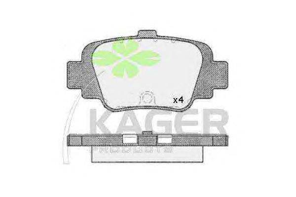 Комплект тормозных колодок, дисковый тормоз KAGER 35-0599