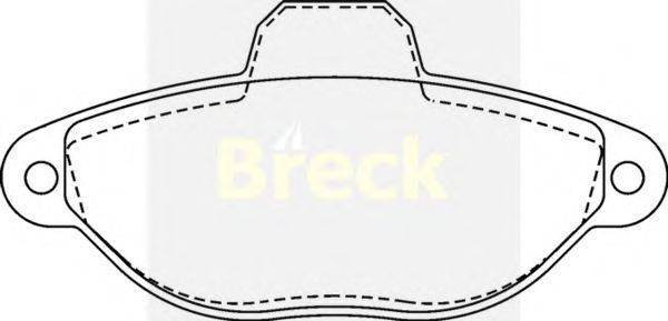 Комплект тормозных колодок, дисковый тормоз BRECK 21365