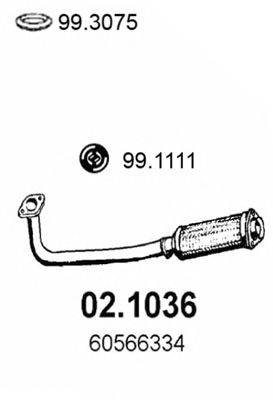 Труба выхлопного газа ASSO 021036