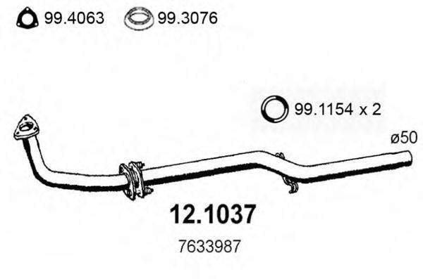 Труба выхлопного газа ASSO 12.1037