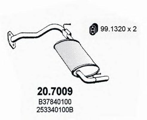 Глушитель выхлопных газов конечный ASSO 20.7009