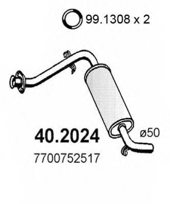 Предглушитель выхлопных газов ASSO 402024