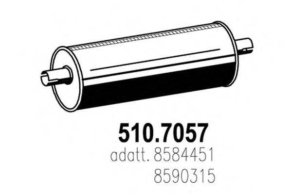 Средний / конечный глушитель ОГ ASSO 510.7057