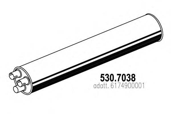 Средний / конечный глушитель ОГ ASSO 530.7038