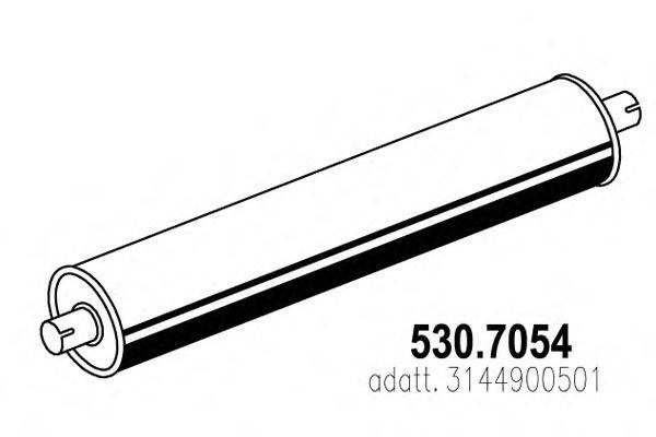 Средний / конечный глушитель ОГ ASSO 530.7054