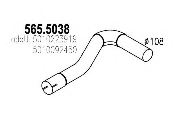 Труба выхлопного газа ASSO 565.5038