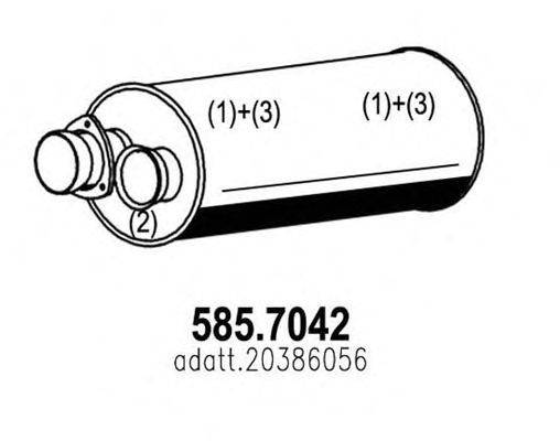 Средний / конечный глушитель ОГ ASSO 585.7042