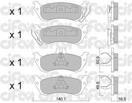 Комплект тормозных колодок, дисковый тормоз CIFAM 822-570-1