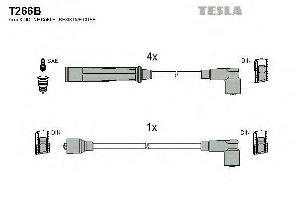 Комплект проводов зажигания TESLA T266B