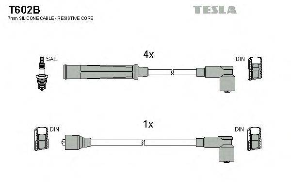 Комплект проводов зажигания TESLA T602B