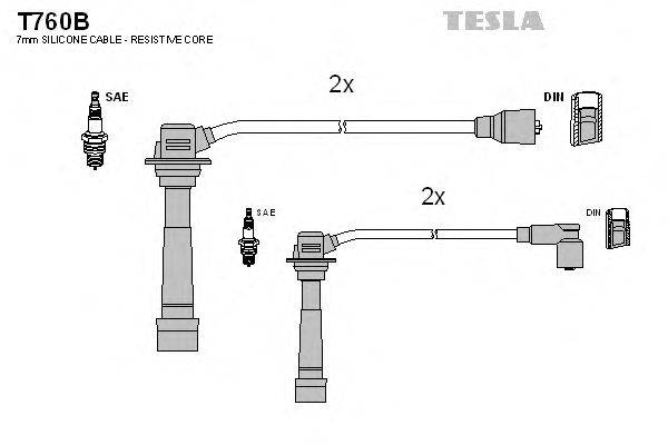 Комплект проводов зажигания TESLA T760B