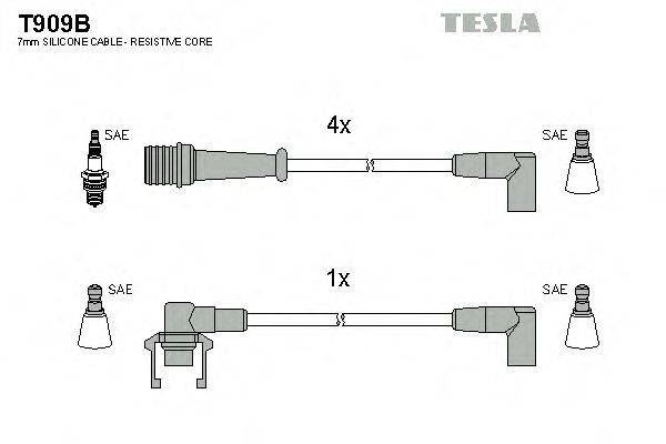 Комплект проводов зажигания TESLA T909B