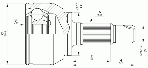 Шарнирный комплект, приводной вал OPEN PARTS CVJ5518.10
