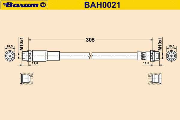 Тормозной шланг BARUM BAH0021