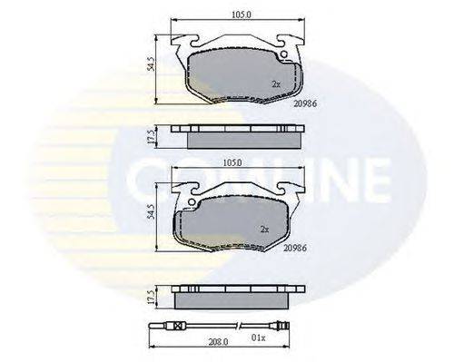 Комплект тормозных колодок, дисковый тормоз COMLINE CBP21615
