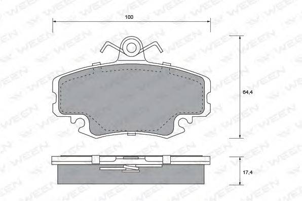 Комплект тормозных колодок, дисковый тормоз WEEN 151-1115