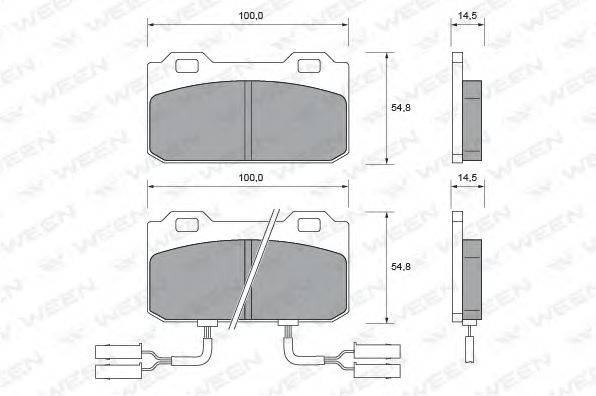 Комплект тормозных колодок, дисковый тормоз WEEN 151-1501