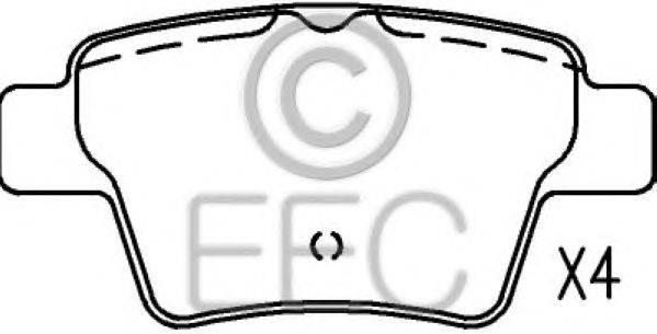 Комплект тормозных колодок, дисковый тормоз EEC BRP1433