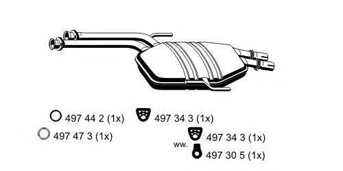 Средний глушитель выхлопных газов ERNST 375085