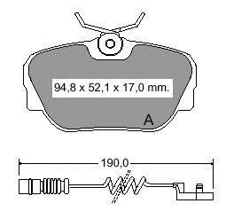 Комплект тормозных колодок, дисковый тормоз VEMA 834020