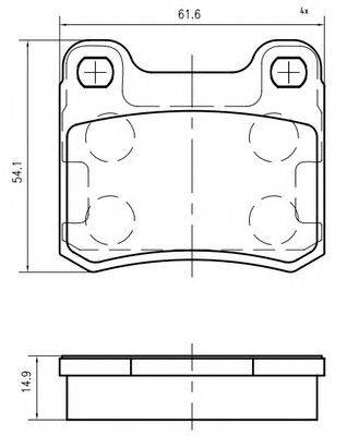 Комплект тормозных колодок, дисковый тормоз MERCEDES-BENZ A0004209820