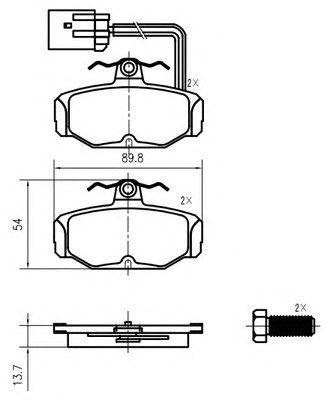 Комплект тормозных колодок, дисковый тормоз VEMA K408602