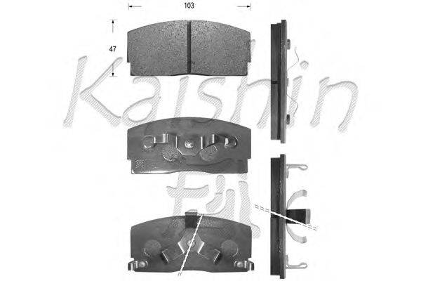 Комплект тормозных колодок, дисковый тормоз KAISHIN D0008
