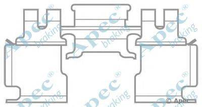 Комплектующие, тормозные колодки APEC braking KIT1018