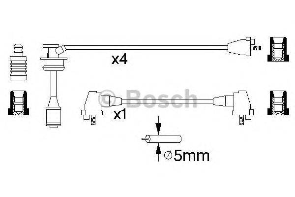 Комплект проводов зажигания BOSCH 0 986 356 945