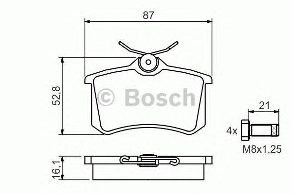 Комплект тормозных колодок, дисковый тормоз BOSCH BP1322
