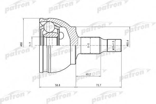 Шарнирный комплект, приводной вал PATRON PCV1590