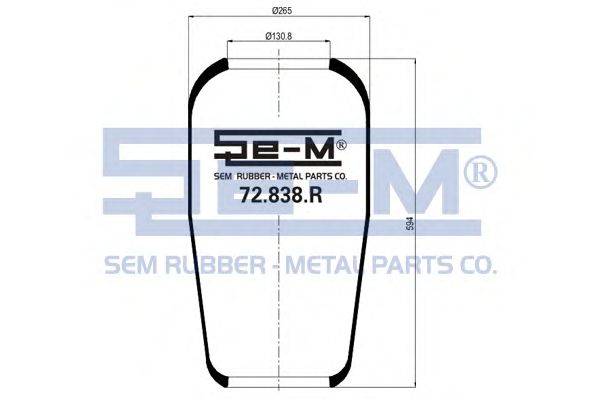 Кожух пневматической рессоры SEM LASTIK 72.838.R