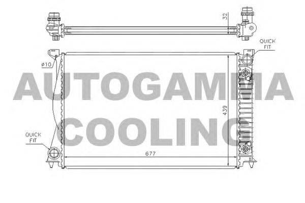 Радиатор, охлаждение двигателя AUTOGAMMA 104249