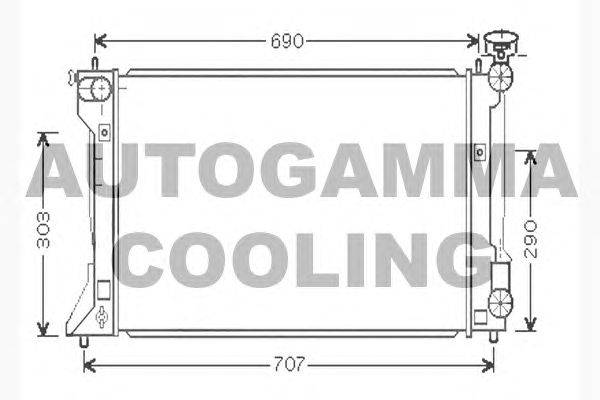 Радиатор, охлаждение двигателя AUTOGAMMA 104715
