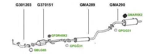 Система выпуска ОГ GT Exhaust 1124