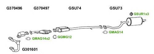 Система выпуска ОГ GT Exhaust 7047