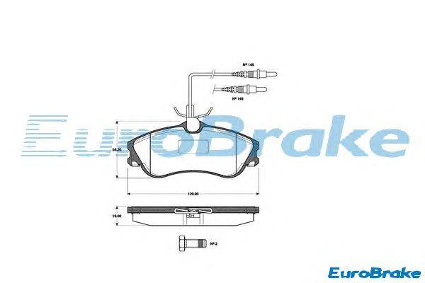 Комплект тормозных колодок, дисковый тормоз EUROBRAKE 5501221937
