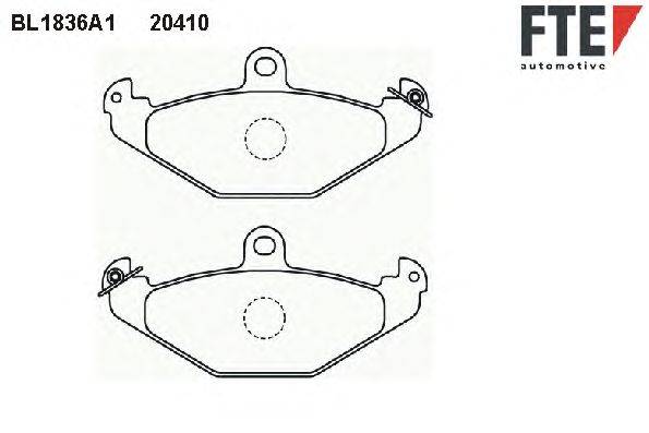 Комплект тормозных колодок, дисковый тормоз FTE BL1836A1