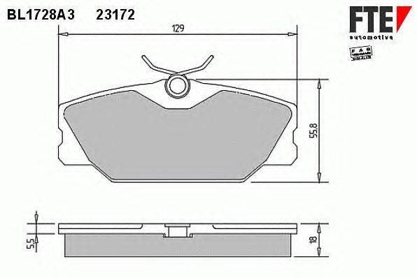 Комплект тормозных колодок, дисковый тормоз FTE BL1728A3