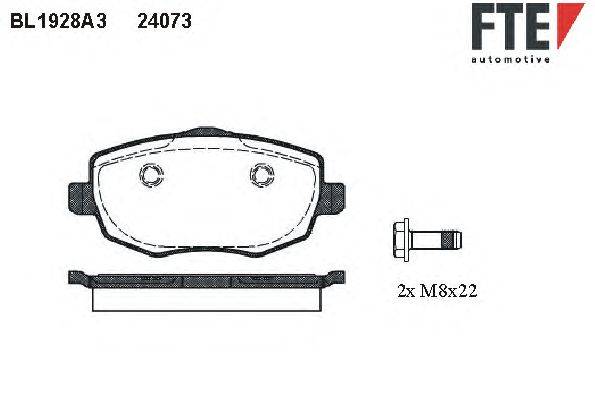 Комплект тормозных колодок, дисковый тормоз FTE BL1928A3