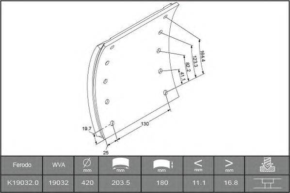 Комплект тормозных башмаков, барабанные тормоза WARSTEIN 707500