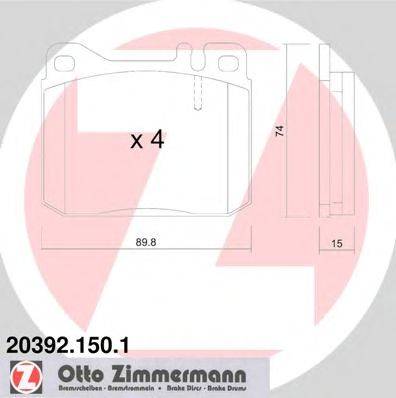 Комплект тормозных колодок, дисковый тормоз ZIMMERMANN 20392