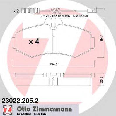 Комплект тормозных колодок, дисковый тормоз ZIMMERMANN 23022.205.2