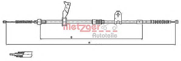 Трос, стояночная тормозная система METZGER 171480