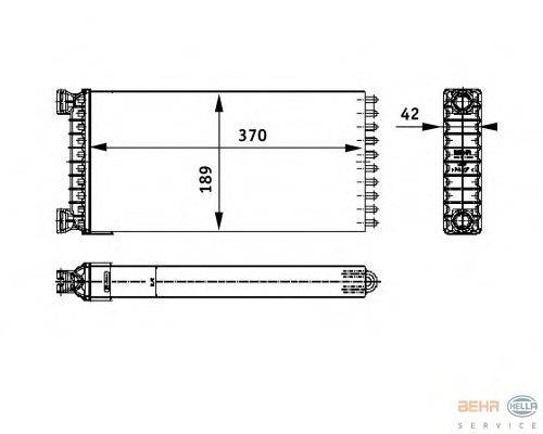 Теплообменник, отопление салона BEHR HELLA SERVICE 8FH 351 312-551