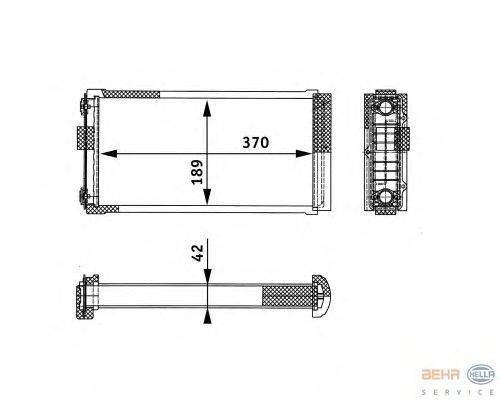 Теплообменник, отопление салона BEHR HELLA SERVICE 8FH 351 312-601