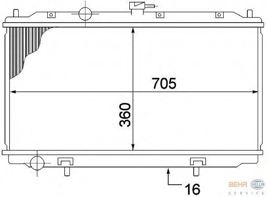 Радиатор, охлаждение двигателя BEHR HELLA SERVICE 8MK 376 770-651