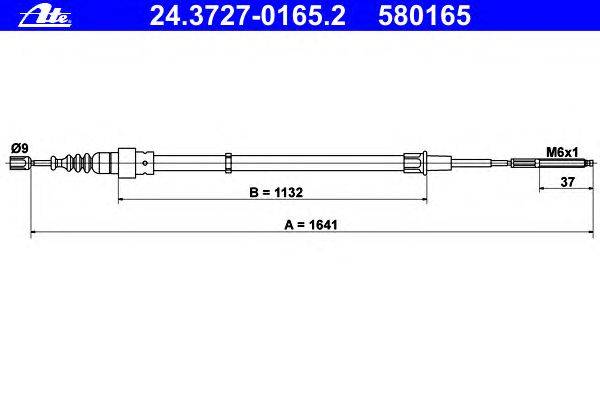 Трос, стояночная тормозная система ATE 24.3727-0165.2