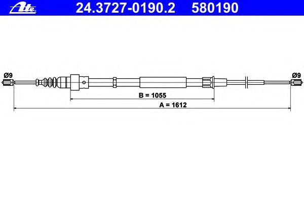 Трос, стояночная тормозная система ATE 24.3727-0190.2