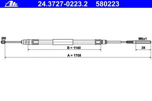 Трос, стояночная тормозная система ATE 24.3727-0223.2